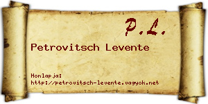 Petrovitsch Levente névjegykártya